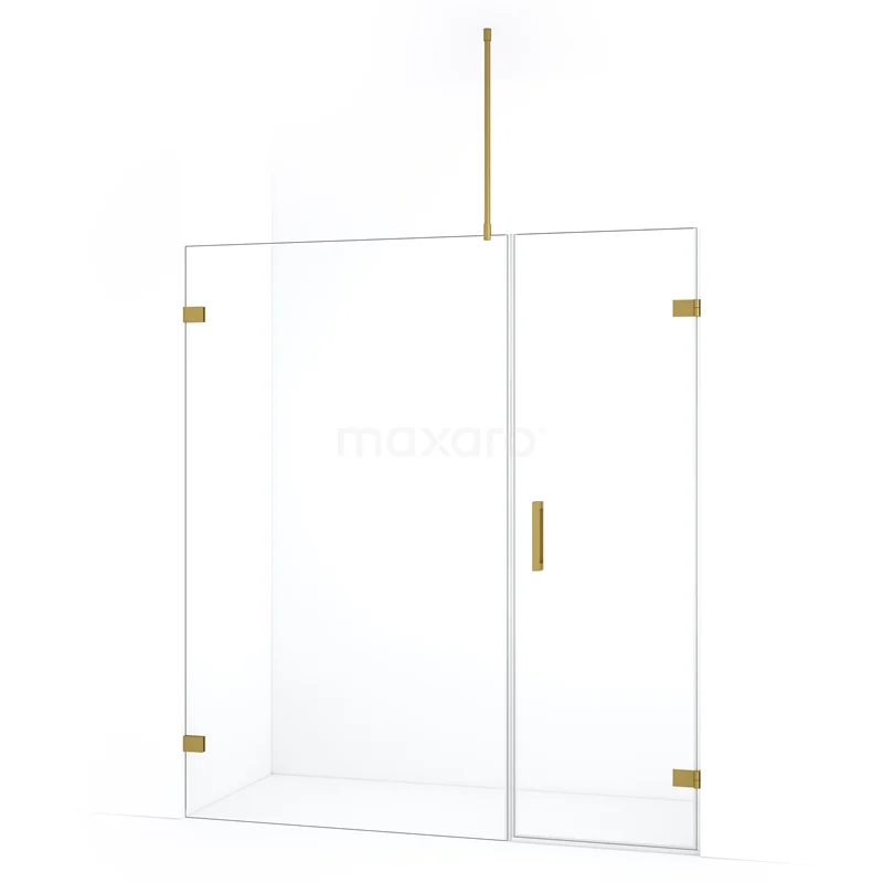 Diamond Shower door | 165 cm Gold Clear glass Pivot door DDC220611720GG