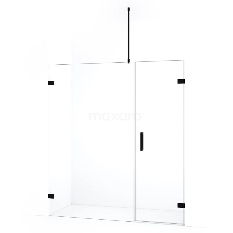 Diamond Shower door | 165 cm Matte black Clear glass Pivot door DDC220611720MB
