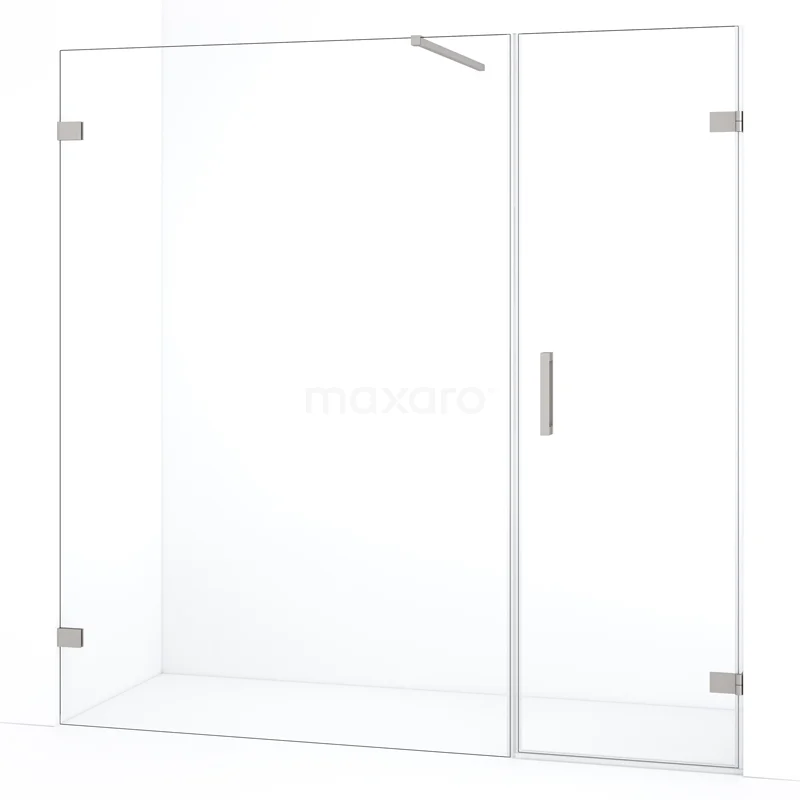 Diamond Shower door | 195 cm Stainless steel Clear glass Pivot door DDC220614120BR
