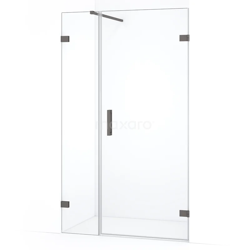 Diamond Shower door | 95 cm Black metal Clear glass Pivot door DDC220703120ZM