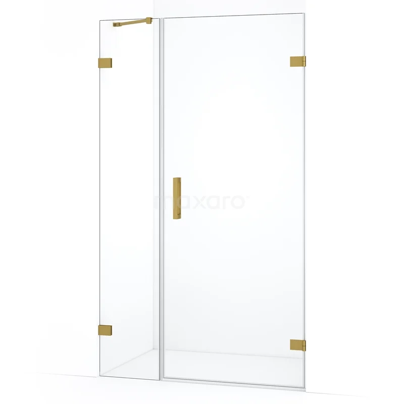 Diamond Shower door | 115 cm Gold Clear glass Pivot door DDC220804220GG