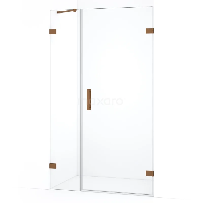 Diamond Shower door | 115 cm Copper Clear glass Pivot door DDC220804220KP