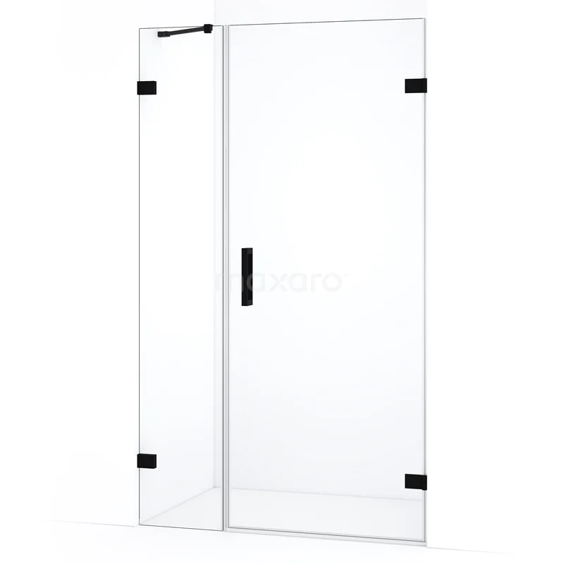Diamond Shower door | 115 cm Matte black Clear glass Pivot door DDC220804220MB