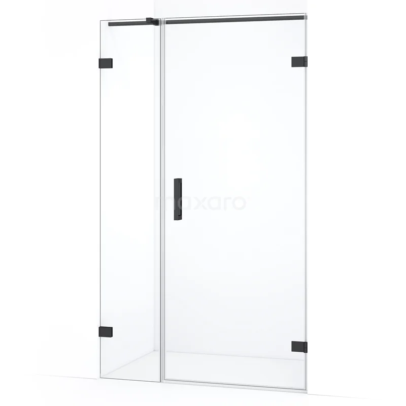 Diamond Shower door | 105 cm Black chrome Clear glass Pivot door DDC220803320BC