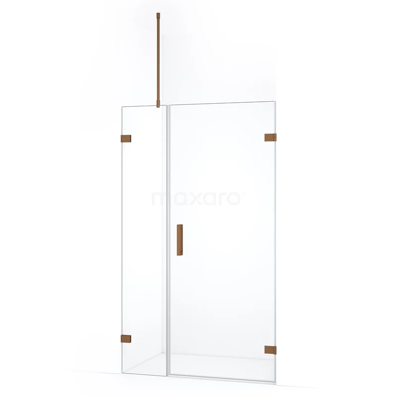 Diamond Shower door | 105 cm Copper Clear glass Pivot door DDC220704720KP
