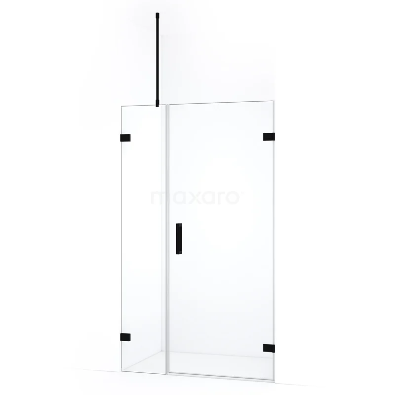 Diamond Shower door | 105 cm Matte black Clear glass Pivot door DDC220704720MB