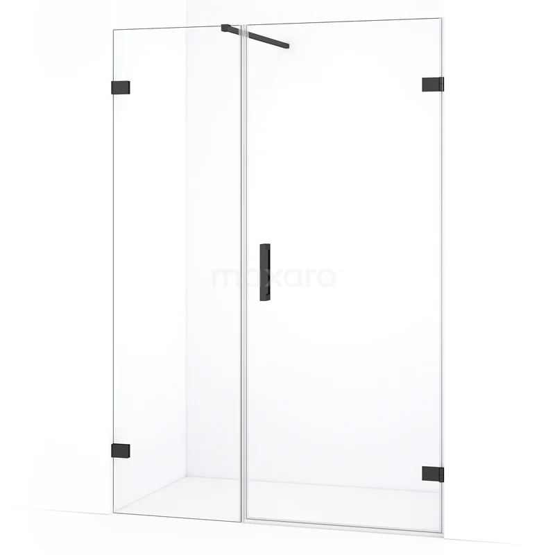 Diamond Duschtür | 125 cm Schwarzchrom Klarglas Drehtür DDC220706120BC Duschkabine mit Klarglas, schwarzen Akzenten und Drehtür, modernes Design, ideal für ein stilvolles Badezimmer.