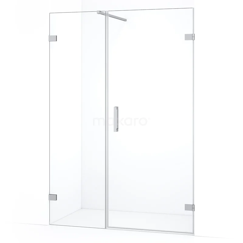 Diamond Shower door | 135 cm Chrome Clear glass Pivot door DDC220806120C