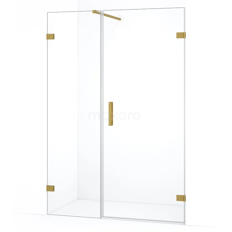 Diamond Shower door | 135 cm Gold Clear glass Pivot door DDC220806120GG