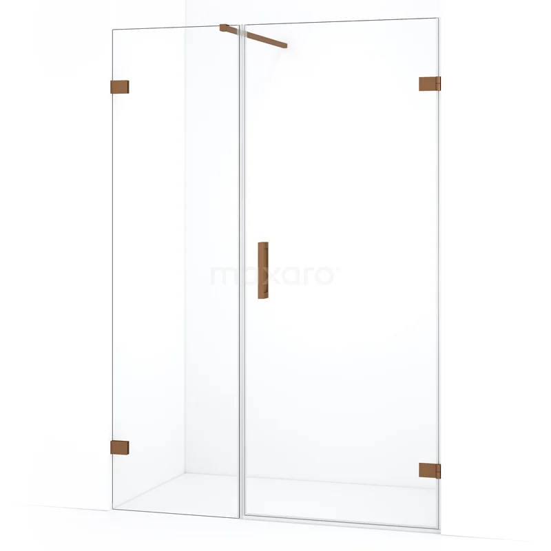 Diamond Shower door | 135 cm Copper Clear glass Pivot door DDC220806120KP
