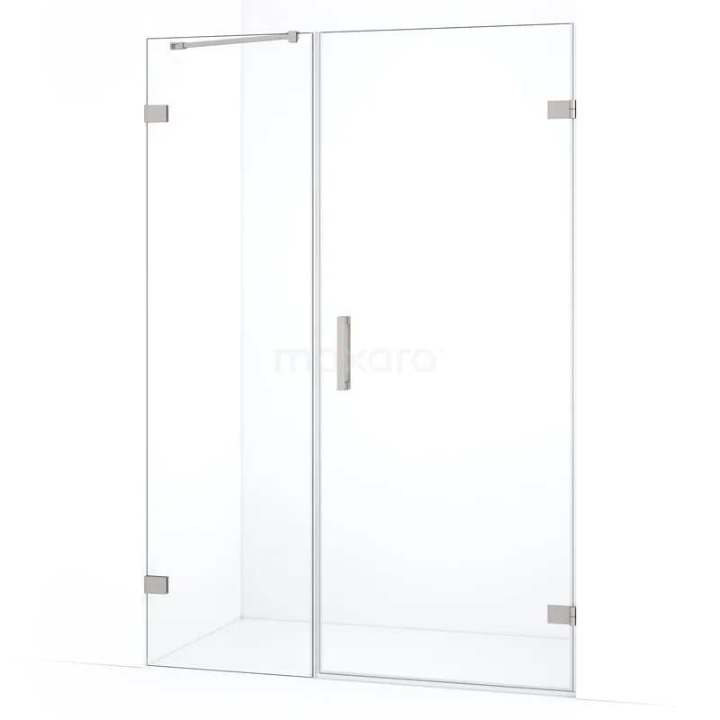 Duschtür Diamond DDC220806220BR Glasene Duschtür mit silberfarbenen Scharnieren und Haltegriff, elegantes Design für eine moderne Badezimmerausstrahlung.