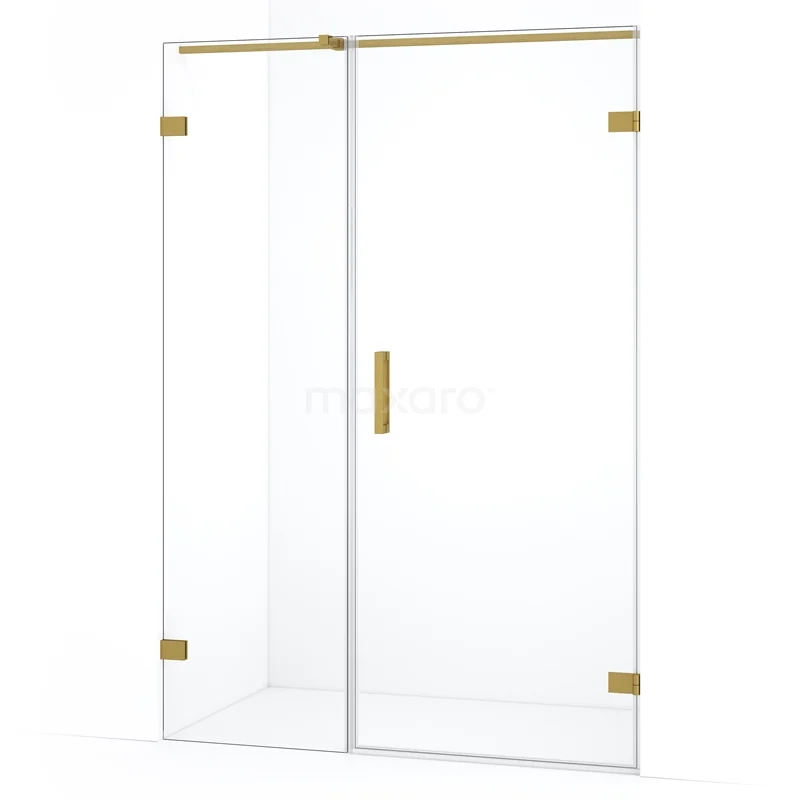 Diamond Shower door | 125 cm Gold Clear glass Pivot door DDC220706320GG