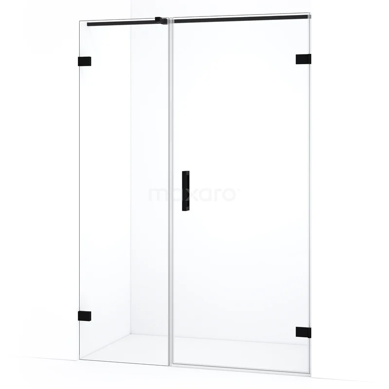 Diamond Shower door | 125 cm Matte black Clear glass Pivot door DDC220706320MB