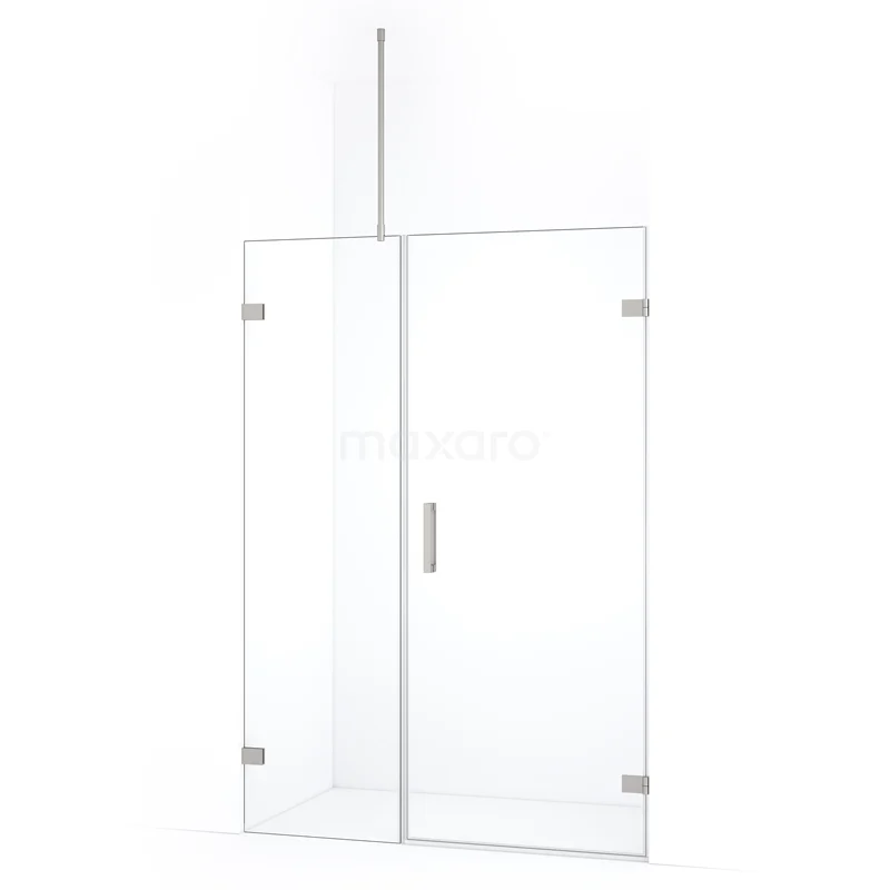 Diamond Shower door | 115 cm Stainless steel Clear glass Pivot door DDC220705720BR