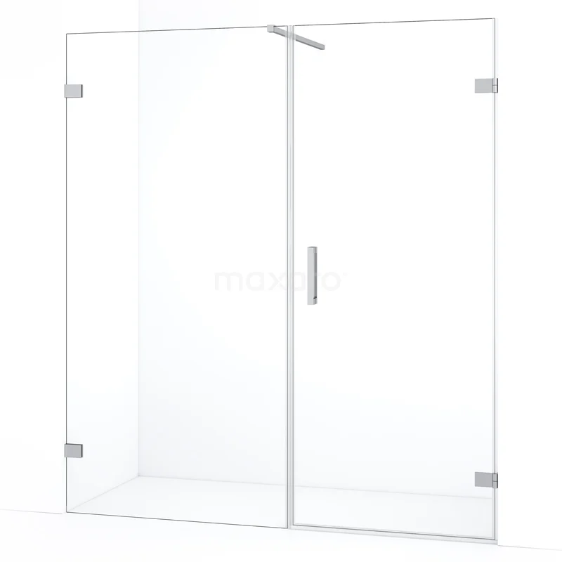 Diamond Shower door | 155 cm Chrome Clear glass Pivot door DDC220709120C