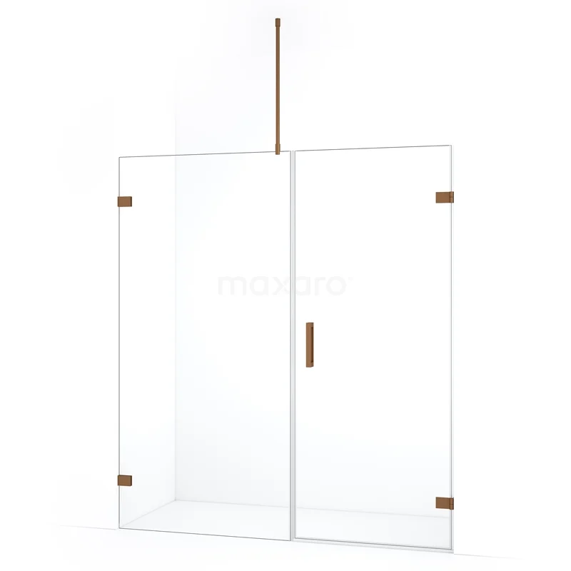 Shower screen with clear glass and frosted black accents, perfect for a stylish and modern bathroom.