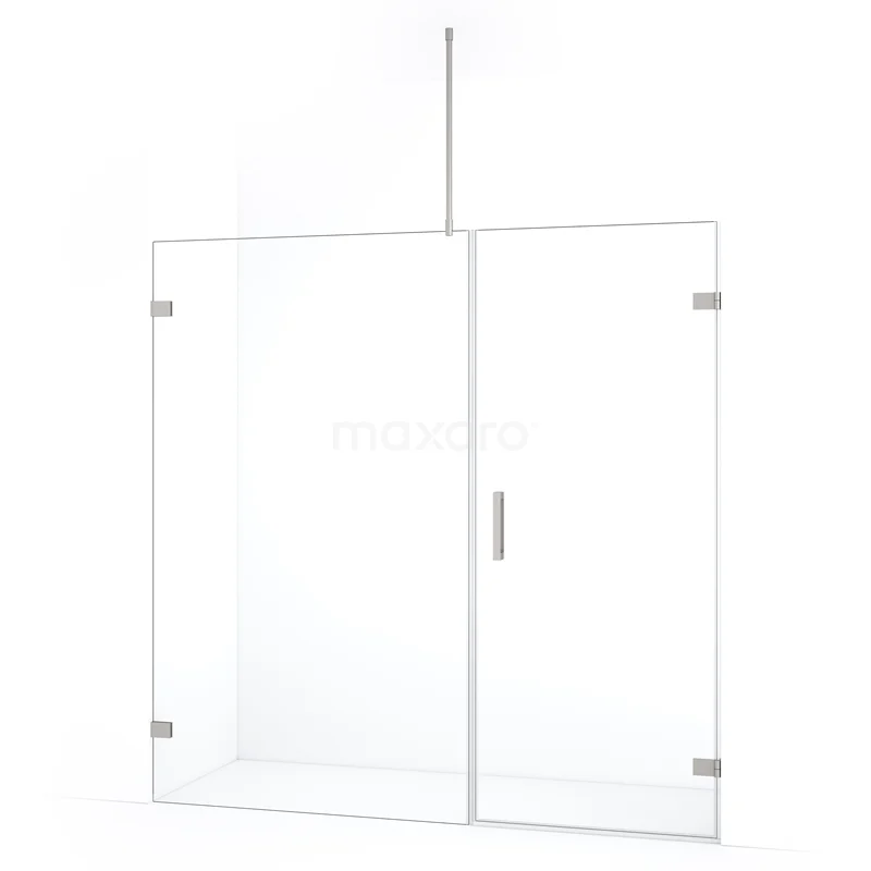 Diamond Shower door | 175 cm Stainless steel Clear glass Pivot door DDC220711720BR