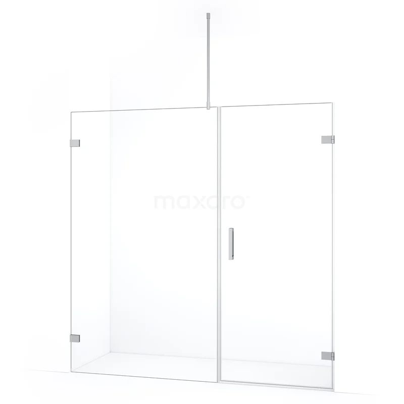 Diamond Shower door | 175 cm Chrome Clear glass Pivot door DDC220711720C