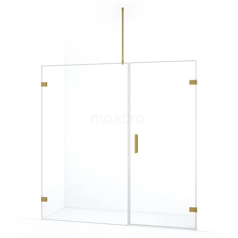 Diamond Shower door | 175 cm Gold Clear glass Pivot door DDC220711720GG