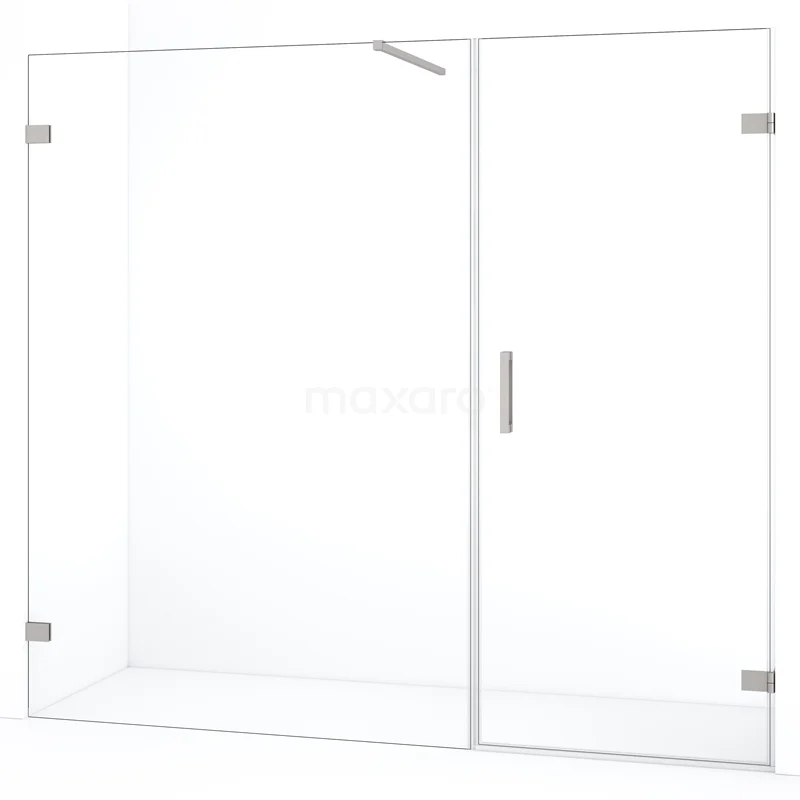 Diamond Shower door | 215 cm Stainless steel Clear glass Pivot door DDC220814120BR