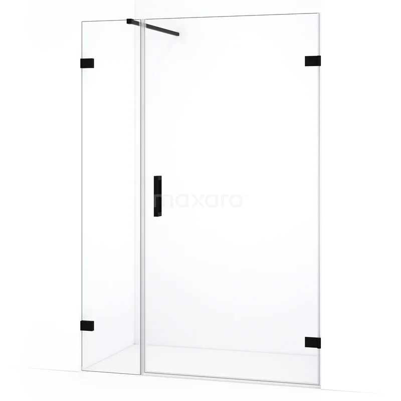 Diamond Shower door | 135 cm Matte black Clear glass Pivot door DDC221004120MB