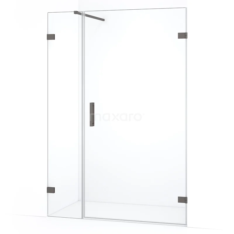 Diamond Shower door | 135 cm Black metal Clear glass Pivot door DDC221004120ZM