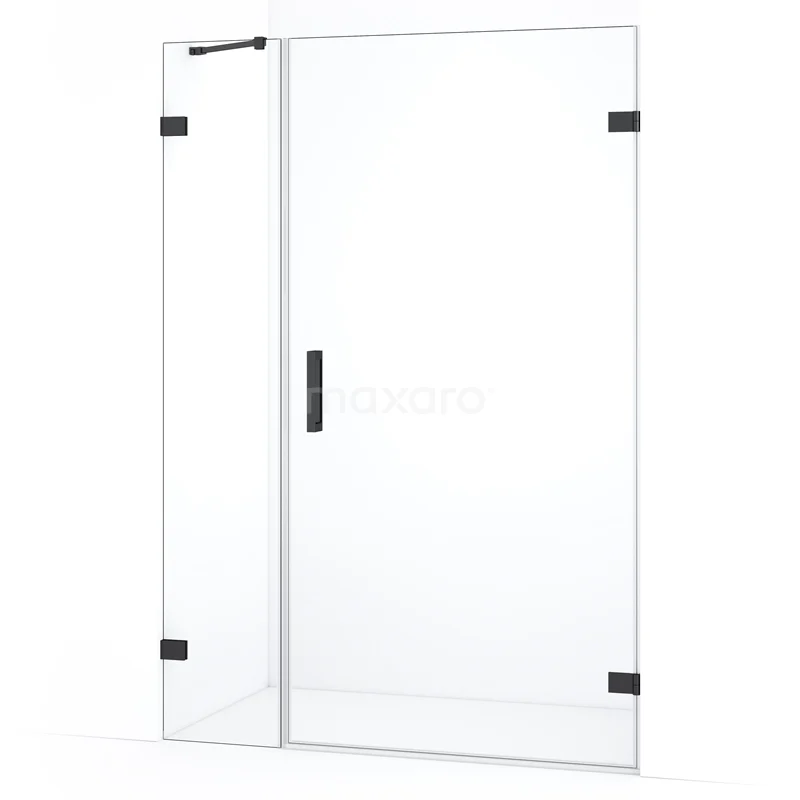 Diamond Shower door | 135 cm Black chrome Clear glass Pivot door DDC221004220BC