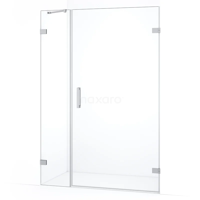 Diamond Shower door | 125 cm Chrome Clear glass Pivot door DDC221003220C