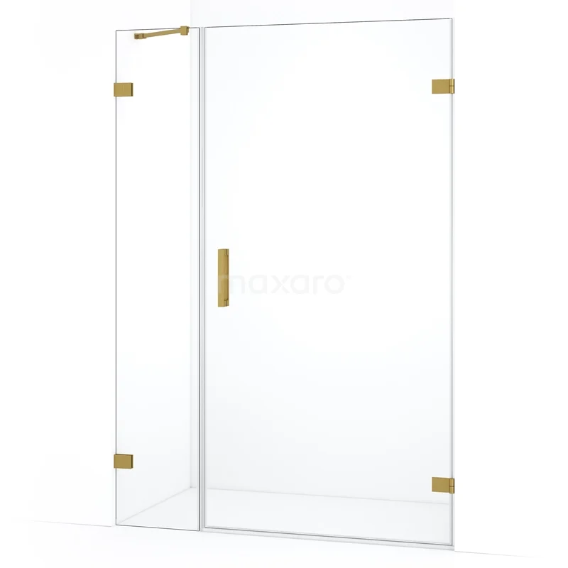 Diamond Shower door | 125 cm Gold Clear glass Pivot door DDC221003220GG
