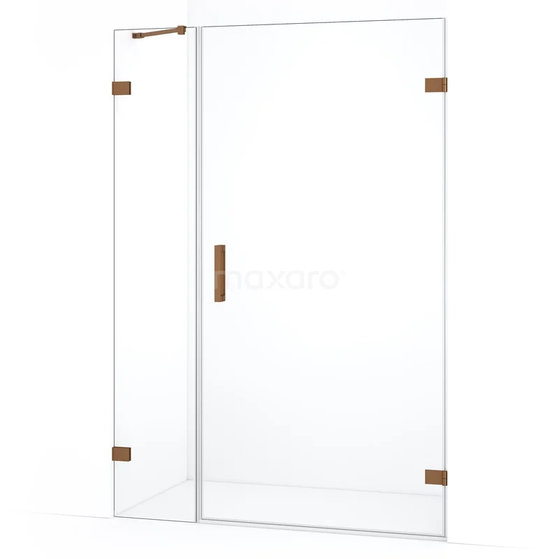 Diamond Shower door | 125 cm Copper Clear glass Pivot door DDC221003220KP