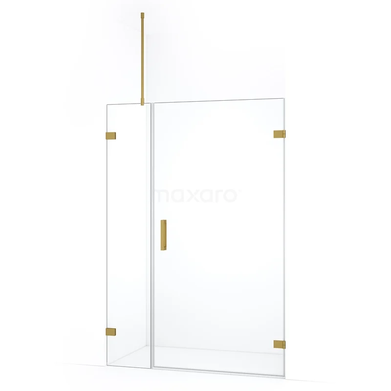 Duschtür Diamond DDC220903720GG Glasene Duschwand mit Goldakzenten, Drehtür und klaren Linien, perfekt für eine moderne Badezimmergestaltung.