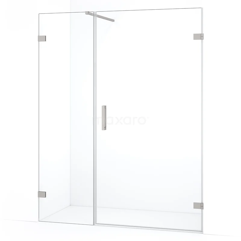 Diamond Shower door | 145 cm Stainless steel Clear glass Pivot door DDC221005120BR