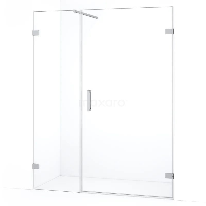 Diamond Shower door | 145 cm Chrome Clear glass Pivot door DDC221005120C