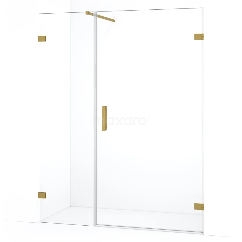 Diamond Shower door | 145 cm Gold Clear glass Pivot door DDC221005120GG