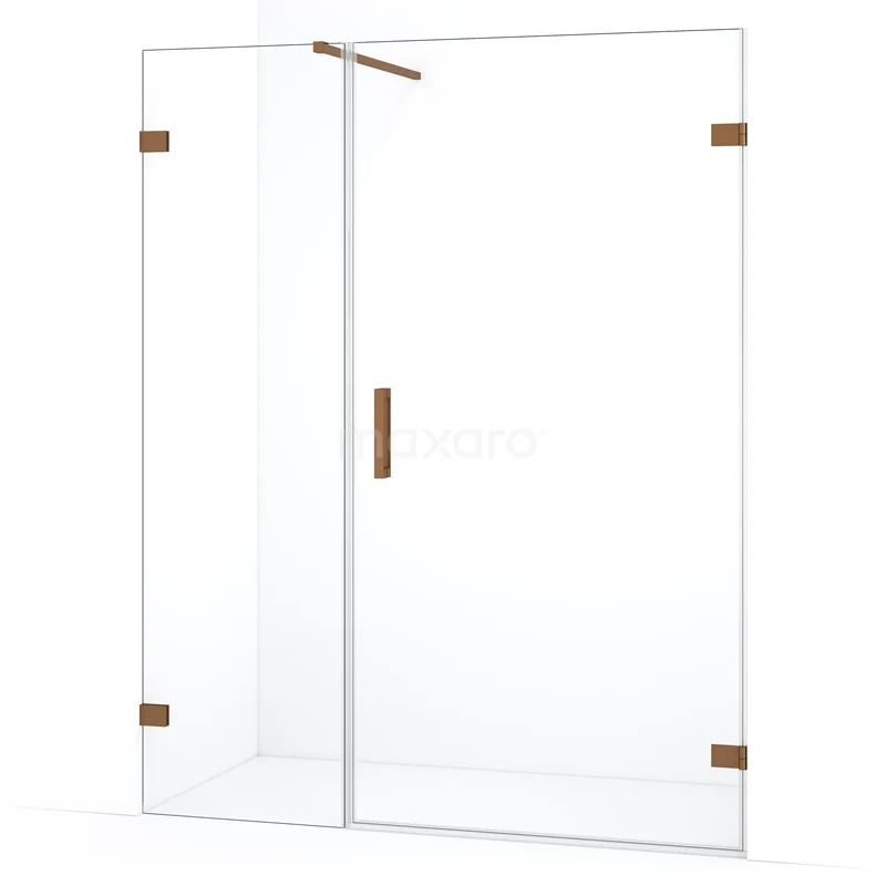 Diamond Shower door | 155 cm Copper Clear glass Pivot door DDC221006120KP