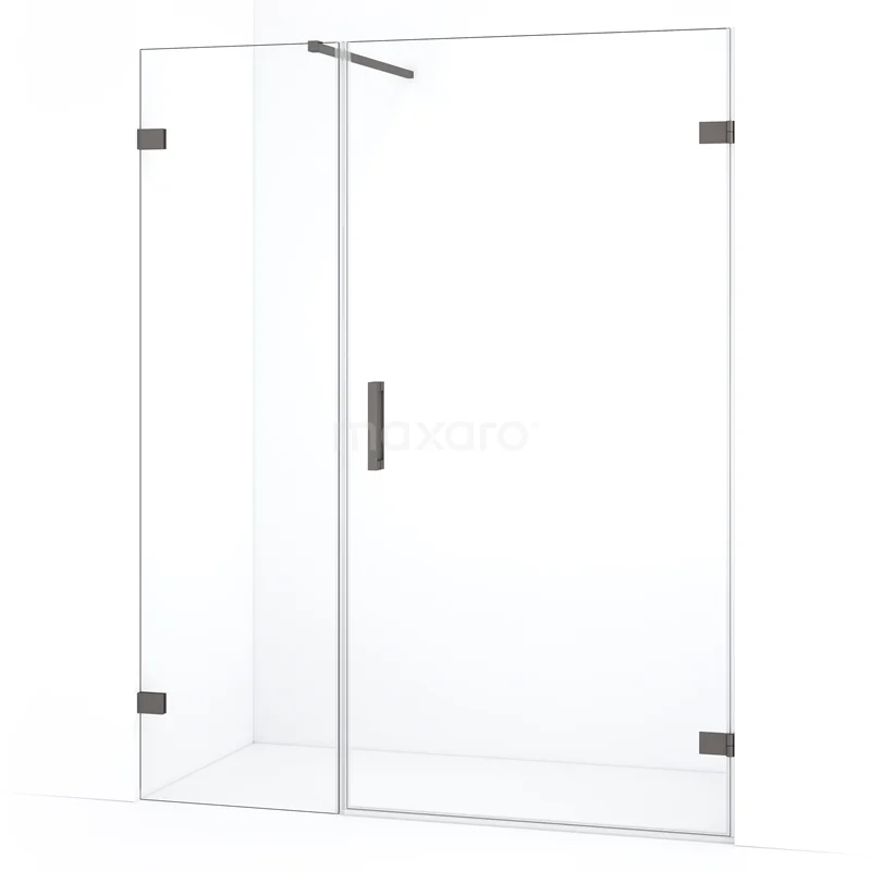 Diamond Shower door | 155 cm Black metal Clear glass Pivot door DDC221006120ZM