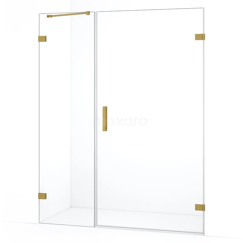 Duschtür Diamond DDC220906220GG Glas Duschwand mit goldfarbenen Akzenten, elegantes Design, ideal als stilvolle Ergänzung zu einem modernen Badezimmer.