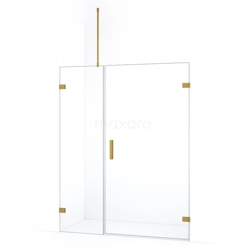 Diamond Duschtür | 135 cm Gold Klarglas Drehtür DDC220905720GG Duschwand Glas mit Goldakzenten, modernes und stilvolles Design, ideal für eine luxuriöse Badezimmergestaltung.