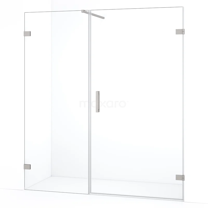 Diamond Shower door | 155 cm Stainless steel Clear glass Pivot door DDC220907120BR