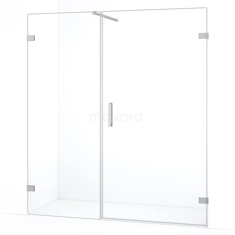 Diamond Shower door | 155 cm Chrome Clear glass Pivot door DDC220907120C