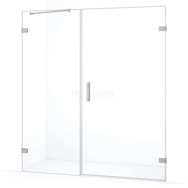 Diamond Shower door | 165 cm Stainless steel Clear glass Pivot door DDC221007220BR