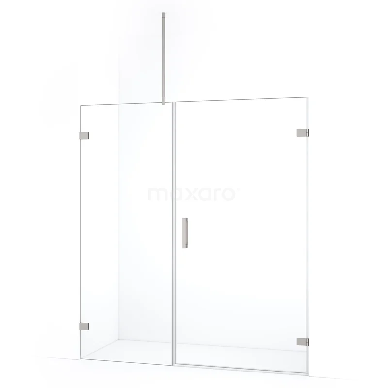 Diamond Shower door | 175 cm Stainless steel Clear glass Pivot door DDC221008720BR