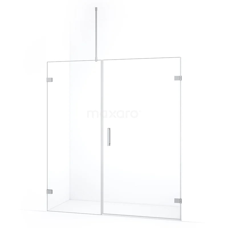 Diamond Shower door | 175 cm Chrome Clear glass Pivot door DDC221008720C