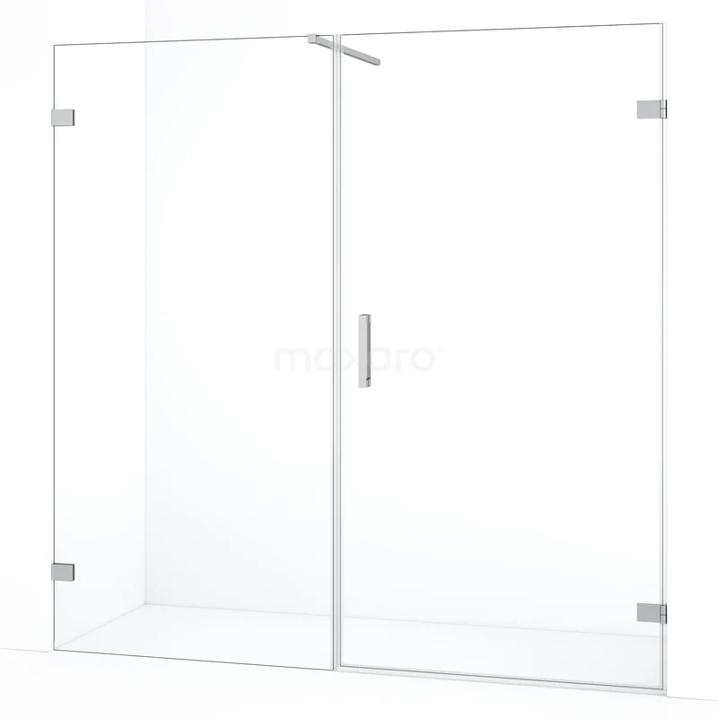 Diamond Shower door | 175 cm Chrome Clear glass Pivot door DDC220909120C