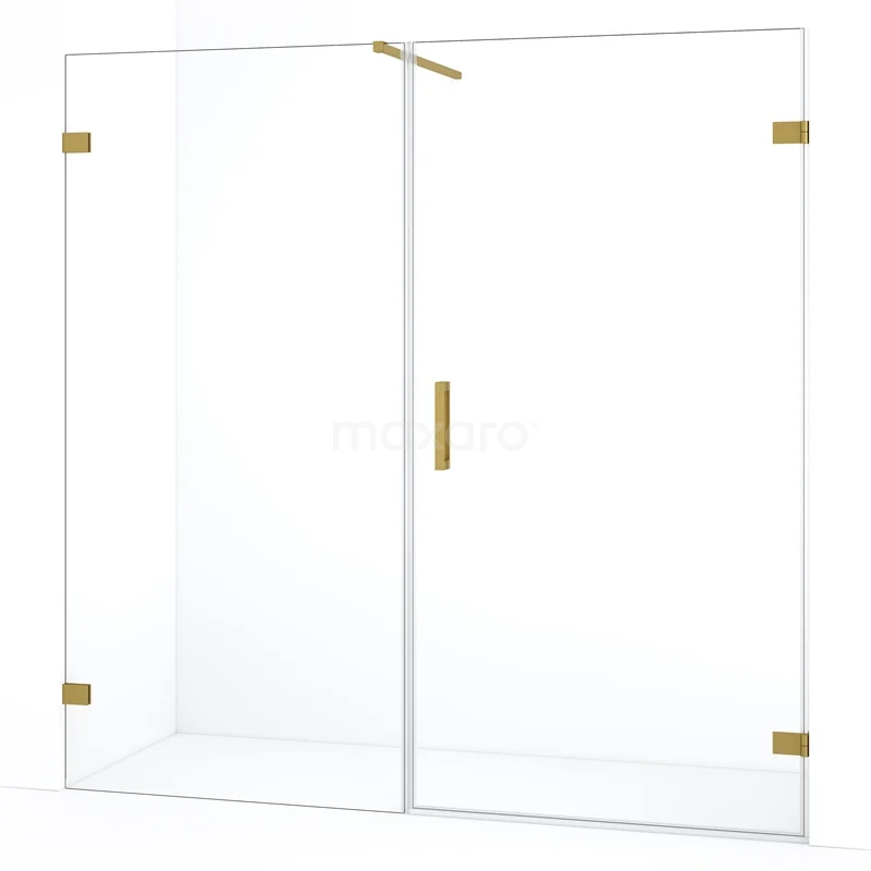 Diamond Shower door | 175 cm Gold Clear glass Pivot door DDC220909120GG