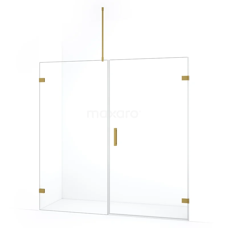 Diamond Shower door | 185 cm Gold Clear glass Pivot door DDC221009720GG