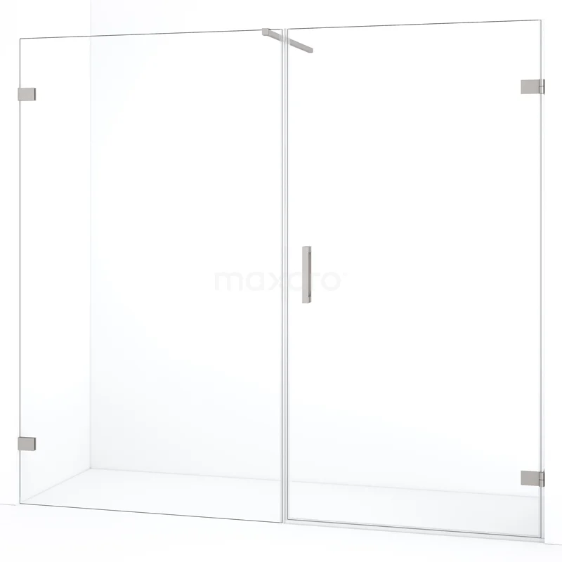 Diamond Shower door | 205 cm Stainless steel Clear glass Pivot door DDC221011120BR