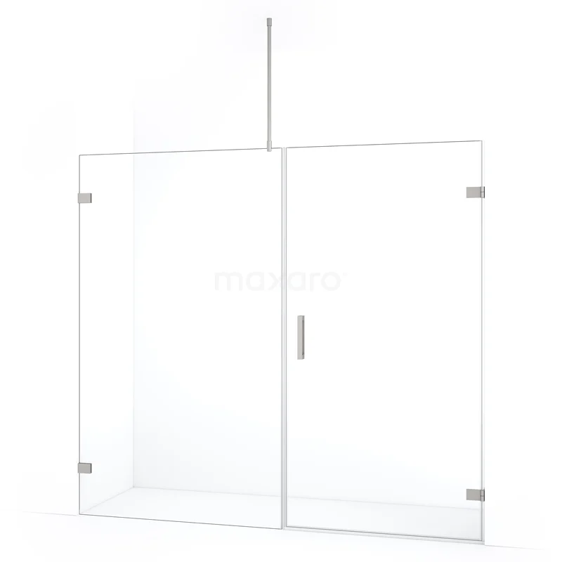 Diamond Shower door | 195 cm Stainless steel Clear glass Pivot door DDC220911720BR