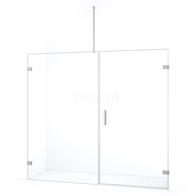 Diamond Shower door | 215 cm Chrome Clear glass Pivot door DDC221012720C