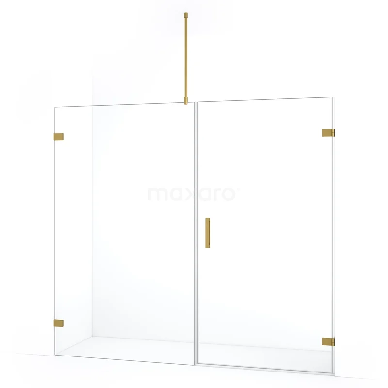 Diamond Shower door | 215 cm Gold Clear glass Pivot door DDC221012720GG
